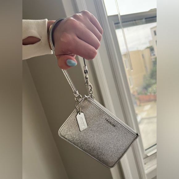 Silver Coach wristlet - Picture 2 of 4